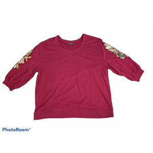 Roaman's Sweat Shirt Pullover Plus Size 1X Pink